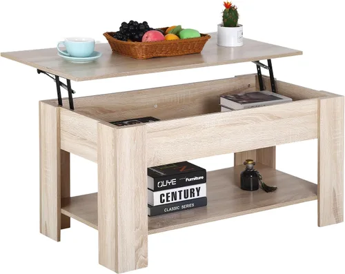 Miniatura 11 de PayLessHere Mesa de Centro con Tapa Elevable Mesas de Centro con Compartimento Oculto y Estante de Almacenamiento Tablero de Madera Elevable Mesa