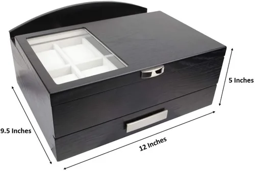 Miniatura 5 de Alta calidad Executive Man 's Valet de madera caja de almacenamiento