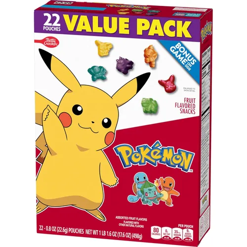 Miniatura 4 de Pokemon - Snacks con sabor a frutas, sin grasa y sin gluten, 17.6 onzas (22 bolsas)