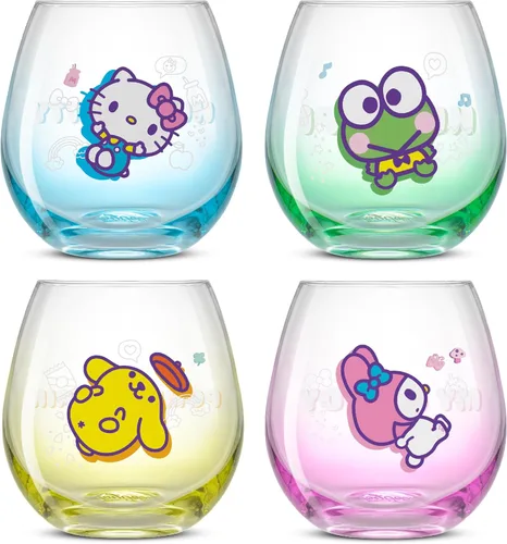 Miniatura 16 de JoyJolt Disney Mickey Mouse Squad Collection Vasos Tumblers. Juego de 4 Copas de Vino sin Tallo de 15 onzas, Vasos sin Tallo para Beber. Artículos