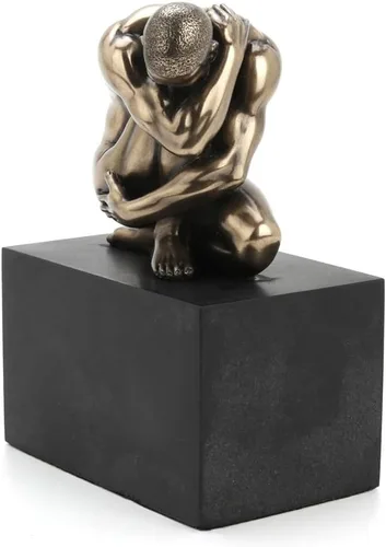 Miniatura 4 de Veronese Design Estatuilla masculina llorona desnuda de 4 3/8 pulgadas de alto en zócalo de resina fundida en frío, escultura de arte corporal