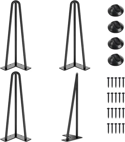 Miniatura 11 de SMARTSTANDARD Patas de mesa de horquilla de 6 pulgadas, 1/2 pulgadas de diámetro, 3 varillas de metal, proyectos de bricolaje para mesitas de noche
