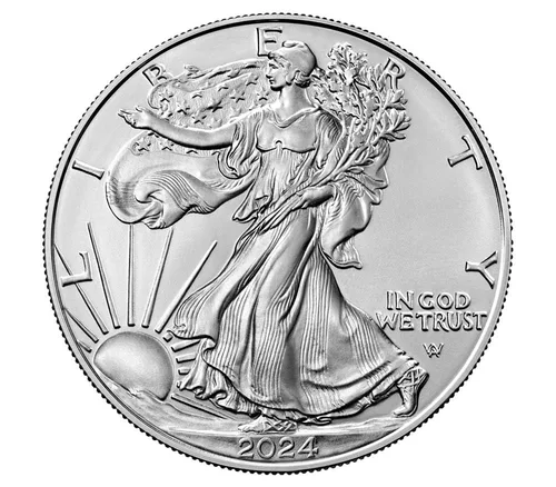 2024 - Águila de plata americana .999 de plata fina con nuestro certificado de autenticidad Dólar Casa de Moneda de EE.UU. Sin Circular