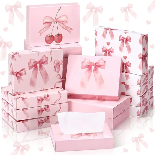 Miniatura 8 de TaoBary 24 paquetes de flores pequeñas cajas de pañuelos faciales para automóvil, paquetes de pañuelos desechables de pañuelos, cubos de pañuelos