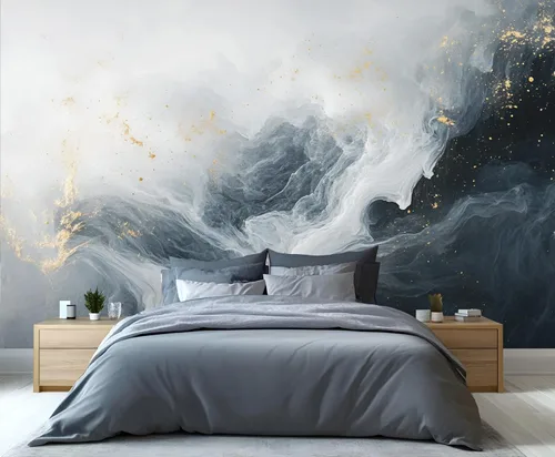 Papel tapiz de mármol, papel tapiz negro y dorado para dormitorio, papel tapiz moderno gris para sala de estar, mural fotográfico de mármol nórdico