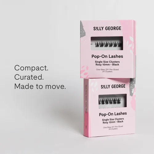 Miniatura 4 de Silly George Pestañas emergentes de un solo tamaño, kit de racimo de pestañas postizas prepegadas en 1 paso, extensiones de aspecto natural, paquete