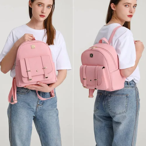 Miniatura 6 de MACCINELO Linda mochila de cuero para mujer, mochila pequeña con lazo para regalo de niñas, bolsa de hombro para mujer, 3