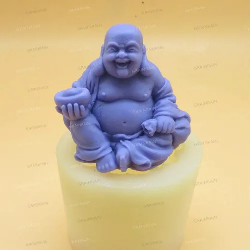 Miniatura 7 de GRAINRAIN Artcraft 12057 - Molde de silicona para fabricación de velas de Buda, hecho a mano, proceso frío, derretido y vertido de jabón (12057)