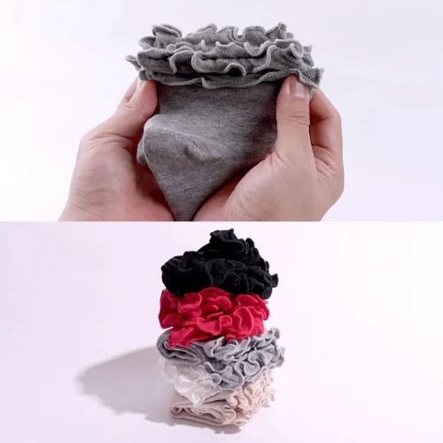 Miniatura 5 de Calcetines de algodón con volantes dobles para mujer con ribete de encaje de lechuga de algodón paquete de 35