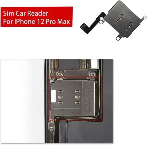 Miniatura 3 de Módulo de reemplazo del soporte de la ranura del cable de la flexión del lector del coche de Sim para el iPhone 12 Pro Max