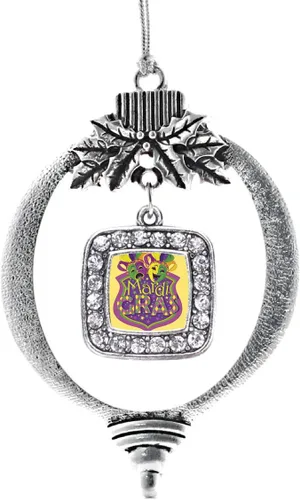 Miniatura 184 de Inspired Silver - Nana púrpura - Adorno de Navidad plateado - Adorno cuadrado para árbol de Navidad con circonita cúbica - Decoración colgante