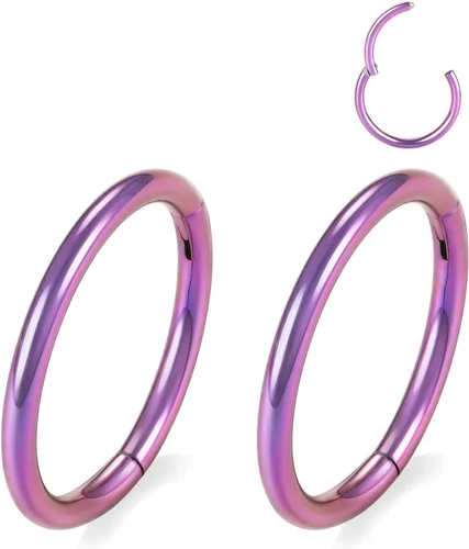 Miniatura 26 de GAGABODY 2 piercings para la nariz, calibre 20G, 18G, 16G, 14G, 12G, 10G, 8G, acero quirúrgico, tabique, cartílago, hélice, trago, concha, daith