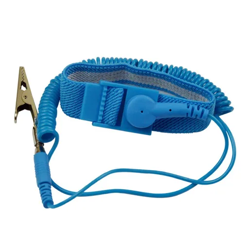 Miniatura 4 de Correa de muñeca antiestática, pulsera ESD ajustable con clip de cocodrilo de alambre de conexión a tierra, para trabajar en dispositivos