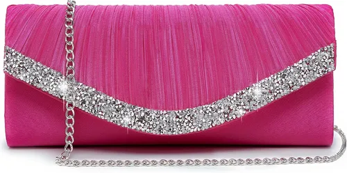 Miniatura 9 de Dasein Bolsos de mano para mujer, bolsos de noche formales con diamantes de imitación para boda, fiesta, baile de graduación, bolso elegante Verde