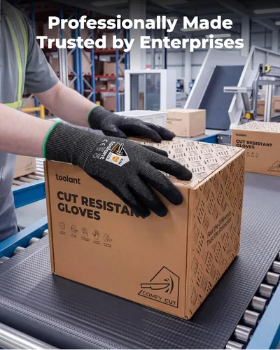 Miniatura 8 de toolant ANSI A4 - Guantes de trabajo resistentes a los cortes sin acero y fibra de vidrio, comodidad ultraligera y ajuste adecuado, para mecánicos