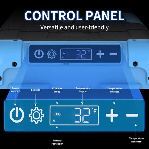 Miniatura 3 de Refrigerador portátil para auto de 20L, refrigerador con congelador de una zona de 21QT con evaporador de expansión por soplado, puerta reversible