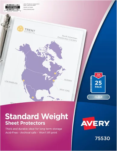 Avery - Protectores para hojas de peso estándar Paquete de 20 Claro