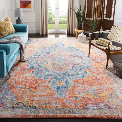 Miniatura 9 de SAFAVIEH Bristol Collection - Alfombra decorativa de 4 x 6 pies, diseño de medallón envejecido, no desprende pelusa y de fácil cuidado, ideal