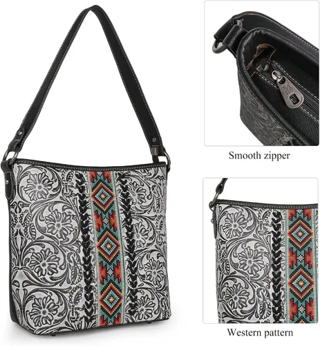 Miniatura 5 de Montana West Bolso de mano occidental para mujer, bolso de hombro oculto con cartera