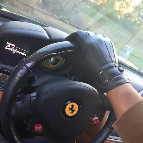 Miniatura 6 de MODA Mr Chicago - Guantes de cuero genuino para hombre con función de pantalla táctil para teléfonos inteligentes