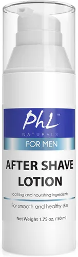PHL Naturals Loción para después del afeitado sin perfume para hombres, calma, hidrata, repara la piel y previene las quemaduras de afeitar, acabado