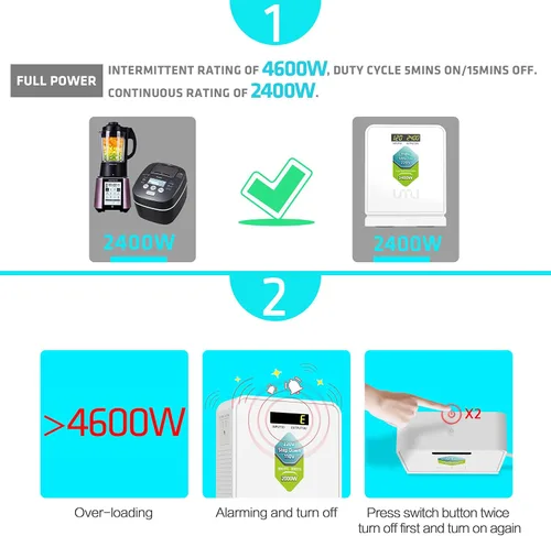 Miniatura 3 de UMI Convertidor de voltaje elevador de 2400W, transformador de potencia resistente para dispositivos de gran capacidad, electrodoméstico europeo