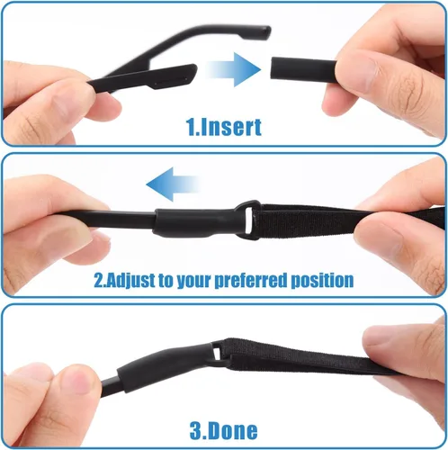 Miniatura 4 de Enenfly Adjustable Glasses Straps - 3 Pack No Tail Eyewear Retainer for Men, Women, Kids – Fits Eyeglasses & Sunglasses