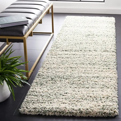 Miniatura 45 de SAFAVIEH Hudson Shag Collection - Alfombra decorativa de 2 x 3 pies, color marfil y azul marino, no desprende pelusa y de fácil cuidado, 2 pulgadas