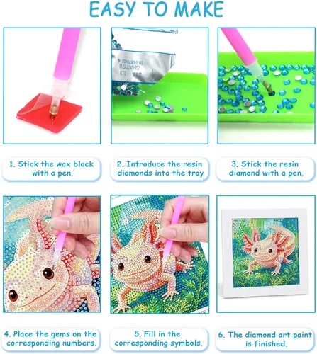 Miniatura 6 de Libfx Kits de arte de diamantes para niños con marco de arte de diamantes para niñas, niños, principiantes, artes y manualidades de 8 a 12 años