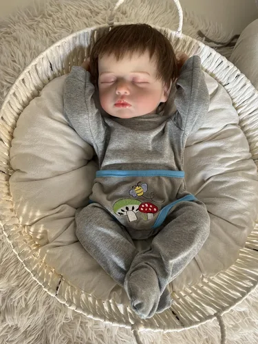 Miniatura 4 de cosheng Muñecas de bebé Reborn de vinilo de cuerpo completo de 20 pulgadas, muñeca realista de bebé recién nacido, juguete de silicona para dormir