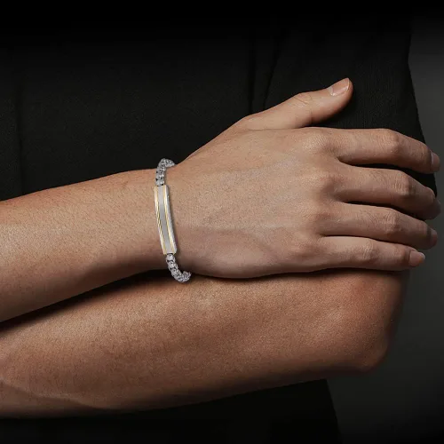 Miniatura 4 de Van Heusen Pulsera de identificación de cadena de acero inoxidable para hombre