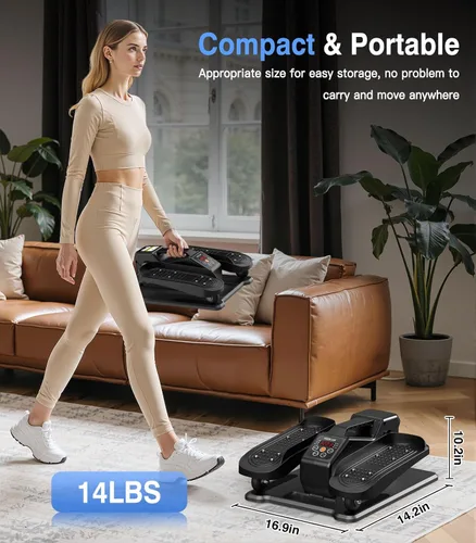 Miniatura 5 de Portable Under Desk Elliptical Machine with Wireless Remote. 12 Manual & 3 Automatic Speeds. Pedal Ellipse Leg Exerciser. Leg Exerciser While