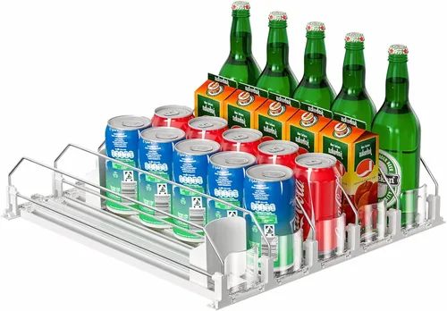 Miniatura 9 de 2024 Organizador de Bebidas para Nevera, Dispensador de Latas de Soda Mejorado para Refrigerador, Organizador Automático de Latas con Empujador