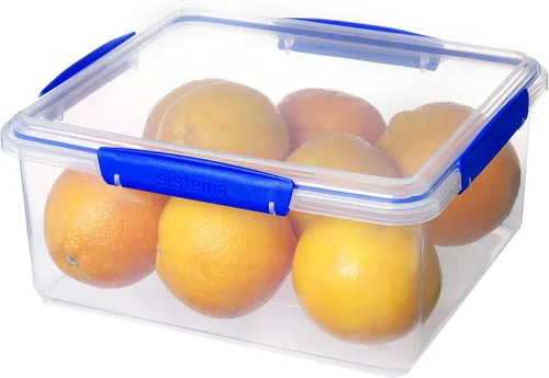 Miniatura 7 de Sistema KLIP IT Recipiente para almacenar alimentos, 5 L, hermético y apilable, sin BPA, transparente con sujetadores azules