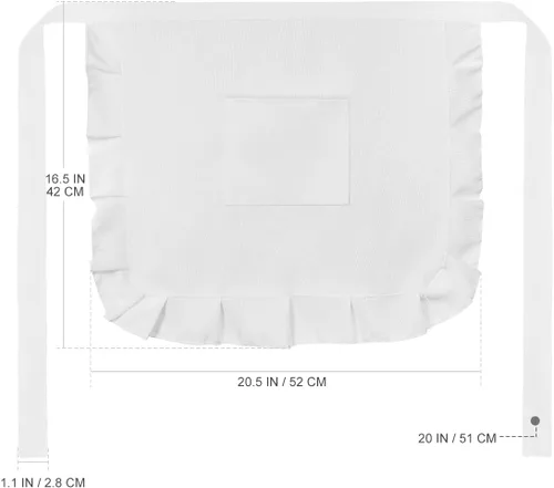 Miniatura 3 de Ciieeo Bonito delantal de cintura corta, bonito delantal de cintura retro blanco con volantes para mujer, disfraz de sirvienta de media cintura