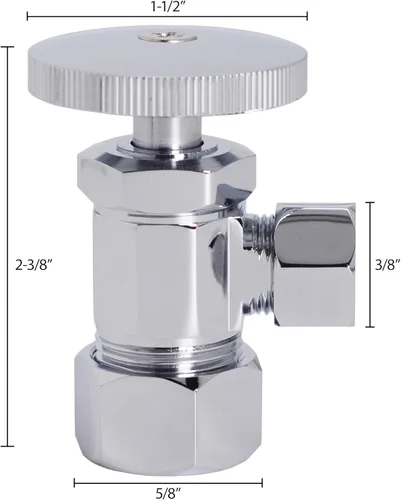 Miniatura 10 de Westbrass A1538L-62 Kit de línea de suministro para lavabo de pedestal con trampa P y topes angulares de mango redondo, negro mate Oil Rubbed Bronze
