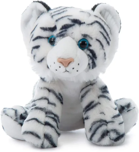 Miniatura 2 de The Petting Zoo Peluche de tigre, regalos para niños, animales salvajes del zoológico Onez, juguete de peluche de tigre blanco de 9 pulgadas