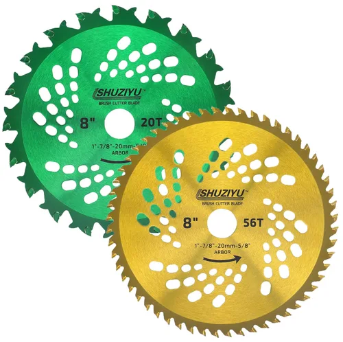 Miniatura 7 de 10"-60T. Arbor de 1" con adaptador de arandela de 7/8"-20mm-5/8", cuchilla cortadora de cepillo, cuchilla de malas hierbas. Adecuado para todas
