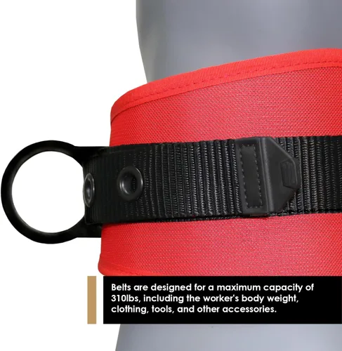 Miniatura 4 de AFP Cinturón de cuerpo de doble anillo en D de alta resistencia con costura premium y hebilla de lengüeta (OSHA/ANSI PPE)