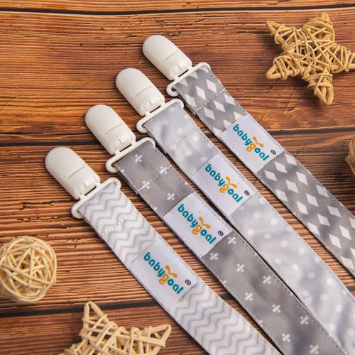 Miniatura 9 de Babygoal Clips neutros para chupete, paquete de 4 unidades con asa para chupetes y baberos, se adapta a la mayoría de chupones y baberos 4PS07-B