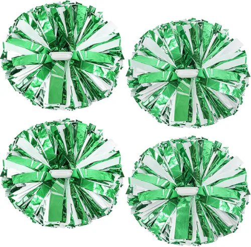 Miniatura 27 de 4 pompones metálicos de animadora mejorados de 12 pulgadas, pompones de animadora de HOLENGS para niños y adultos, pompones de escuadrón