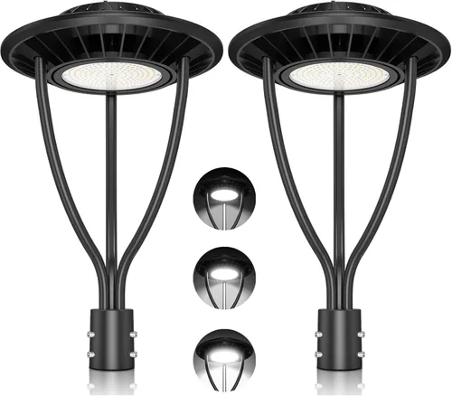 Miniatura 9 de ADUB Luces LED de poste de 60 W, 48 W, 36 W, potencia ajustable, ETL 5000 K, luz superior LED con fotocélula IP65, luces de poste para exteriores