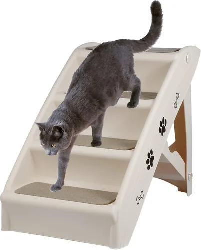 Miniatura 9 de Escaleras para perros y escalones para camas altas, escalera plegable para mascotas para perros pequeños, rampa de plástico antideslizante segura