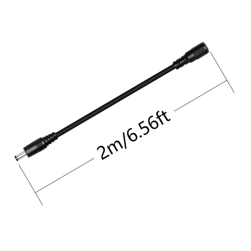 Miniatura 7 de DC 0.217 in x 0.098 in macho a 0.217 in x 0.083 in hembra Plug Jack Cable de alimentación de extensión para cámara de seguridad, CCTV (2m/6.56ft)