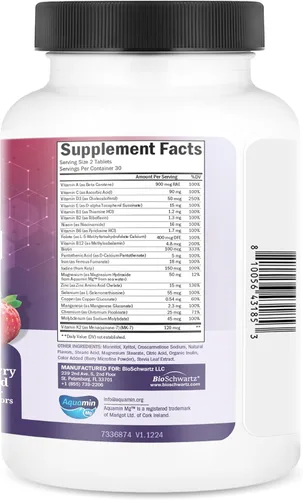 Miniatura 7 de BioSchwartz Multivitamínico bariátrico con hierro, 60 tabletas masticables, suministro para 30 días, probado por terceros, multivitamínico