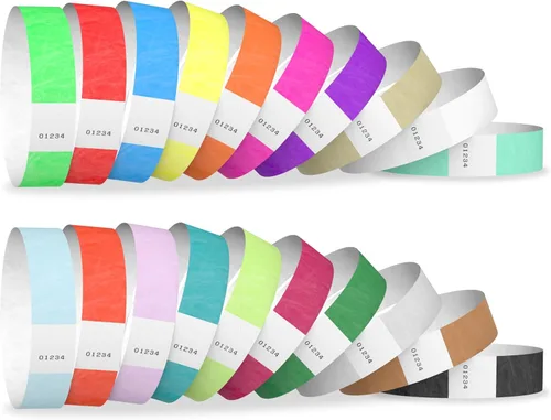 Miniatura 30 de 200 pulseras Wristco Goldenrod Tyvek para eventos – Cómodas pulseras de papel resistentes a desgarros, pulseras de identificación para conciertos