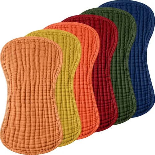 Miniatura 14 de Frienda Paquete de 6 paños de muselina para eructos de algodón, grandes, 20 x 9 pulgadas, extra absorbentes y suaves, para bebé, niño y niña, unisex