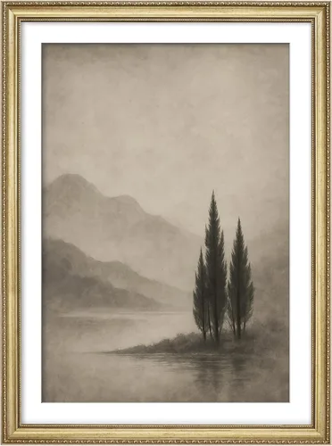 Miniatura 115 de MUDECOR Lienzo enmarcado prémium para pared, pinos nevados en bosque de invierno, ilustraciones modernas, arte contemporáneo, escénico, divertido