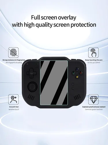 Miniatura 2 de Protector de pantalla para consola de juegos portátil Magicx Zero 40, dureza 9H resistente al tacto, transparente HD, sin burbujas, con kit de fácil