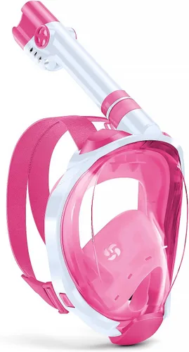 Miniatura 9 de WSTOO Kids Full Face Snorkel Masks,Suitable for Beginners Dry Top Snorkeling Gear,Can Your Mouth or Nose to Breathe,180 Degrees Panoramic